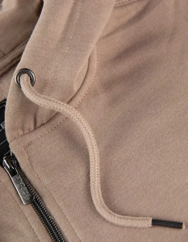 Sweatjacke - Kapuze mit Tunnelzug - hellbraun