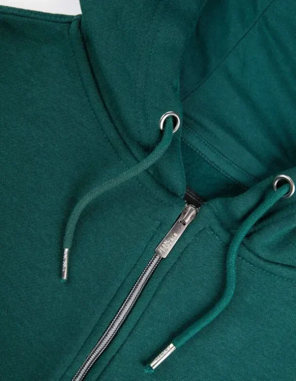 Sweatjacke - Kapuze mit Tunnelzug - dunkelgrün