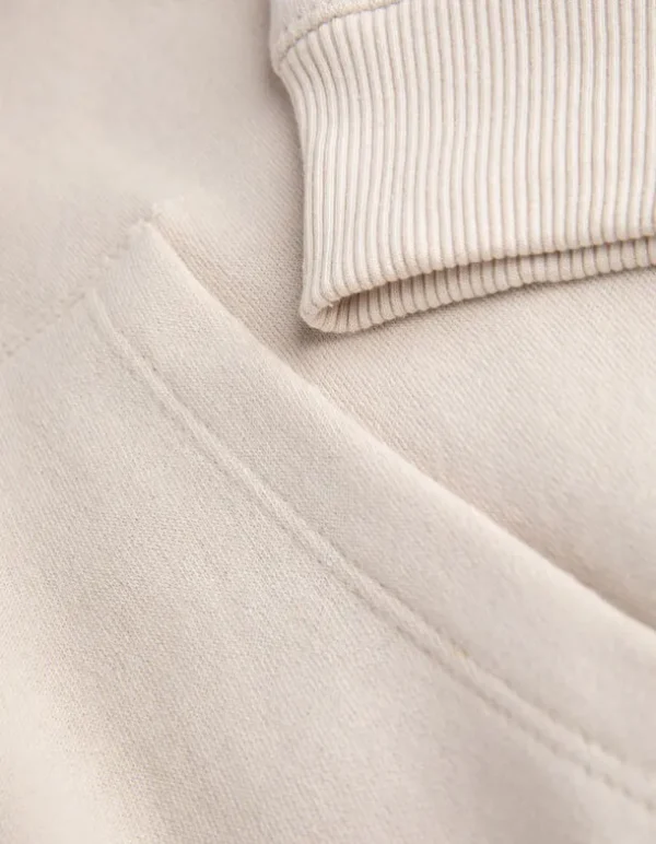 Sweatjacke - Kapuze mit Tunnelzug - beige