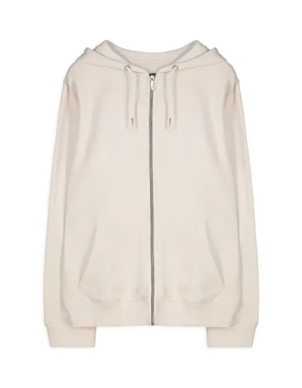 Sweatjacke - Kapuze mit Tunnelzug - beige