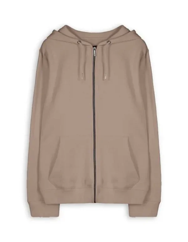 Sweatjacke - Kapuze mit Tunnelzug - hellbraun