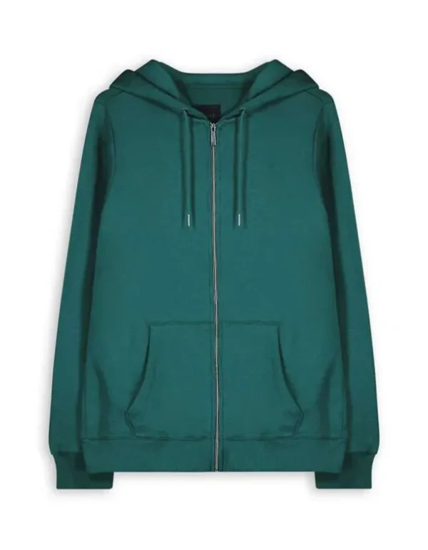 Sweatjacke - Kapuze mit Tunnelzug - dunkelgrün