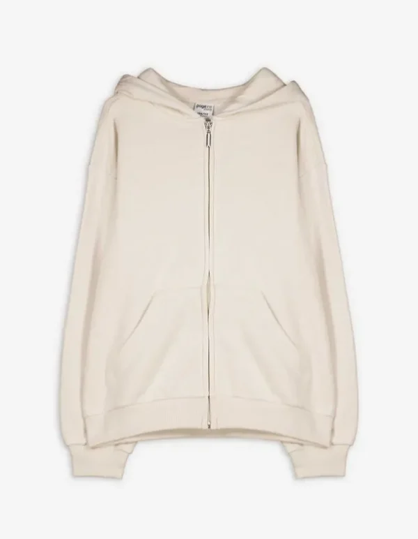 Sweatjacke - Loose Fit - beige