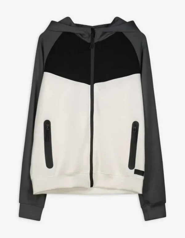 Sweatjacke - Mehrfarbiges Design - grau