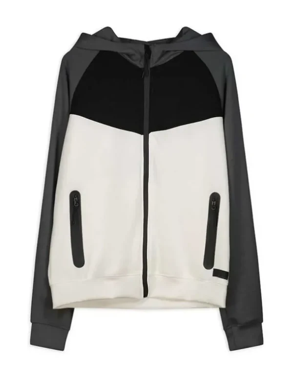 Sweatjacke - Mehrfarbiges Design - grau