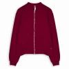 Sweatjacke - Modal-Anteil - dunkelrot