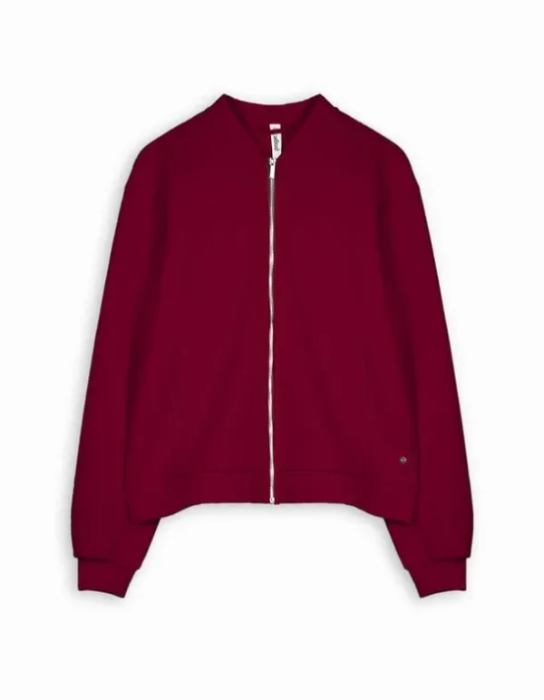 Sweatjacke - Modal-Anteil - dunkelrot