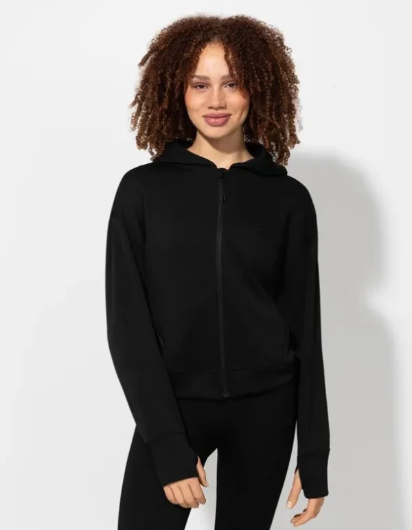 Sweatjacke - Modal-Anteil - schwarz