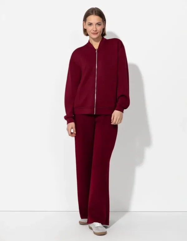 Sweatjacke - Modal-Anteil - dunkelrot