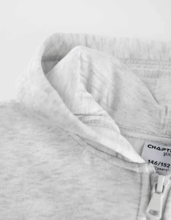 Sweatjacke - Oversized Fit - hellgrau