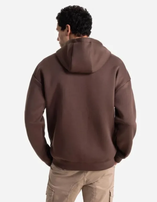 Sweatjacke - Oversized Fit - dunkelbraun