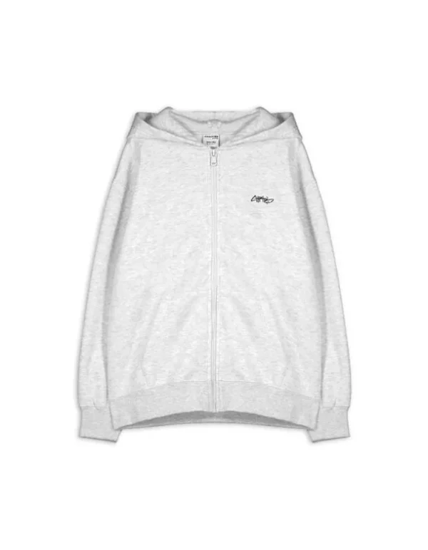 Sweatjacke - Oversized Fit - hellgrau