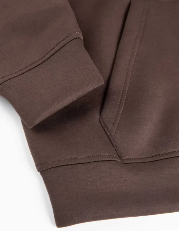 Sweatjacke - Oversized Fit - dunkelbraun