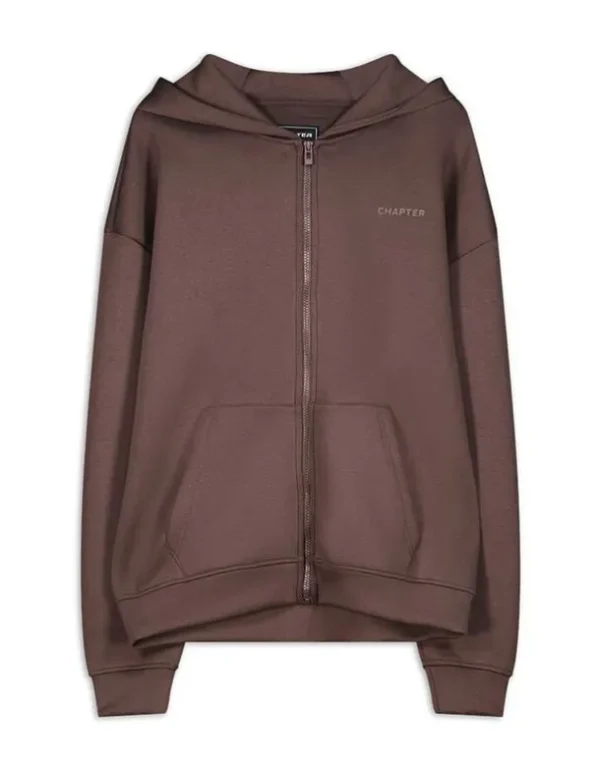 Sweatjacke - Oversized Fit - dunkelbraun