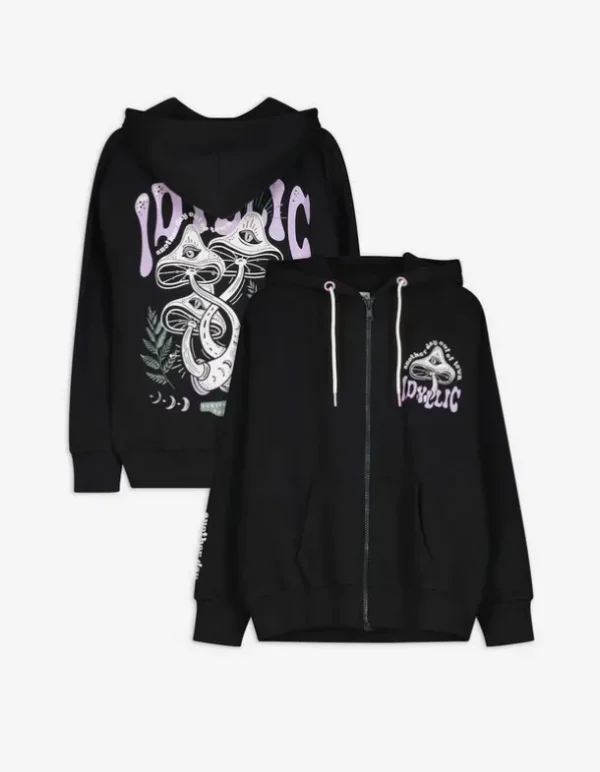 Sweatjacke - Rückenprint - schwarz