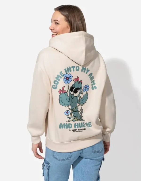 Sweatjacke - Rückenprint - beige