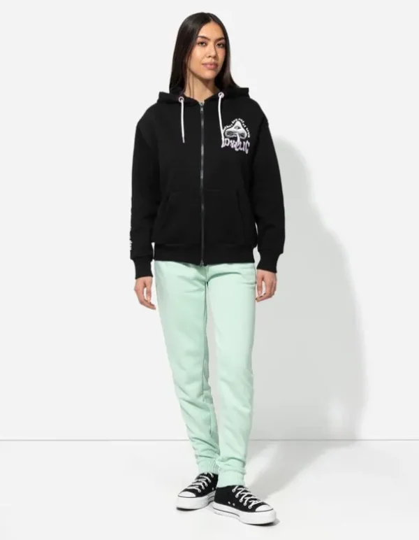 Sweatjacke - Rückenprint - schwarz