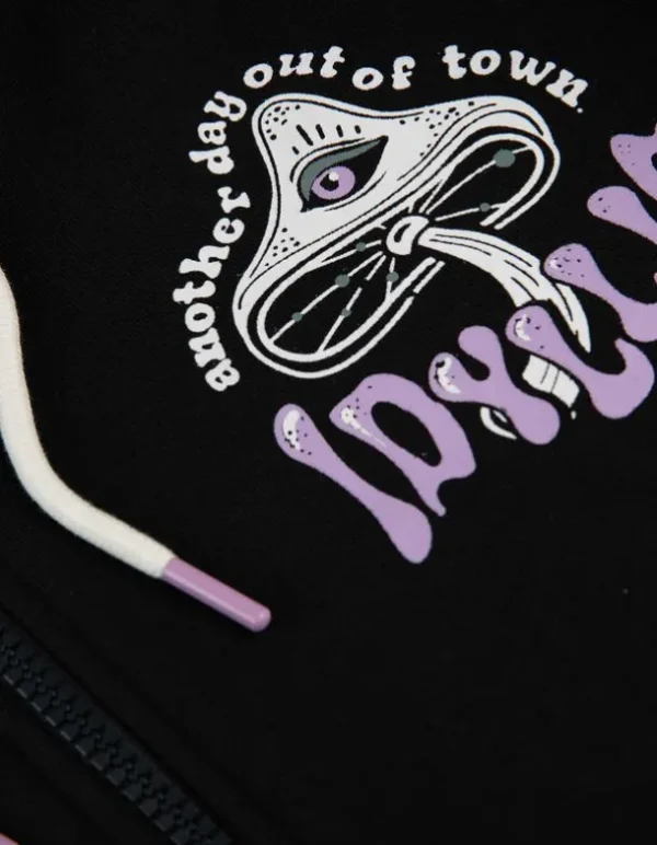 Sweatjacke - Rückenprint - schwarz