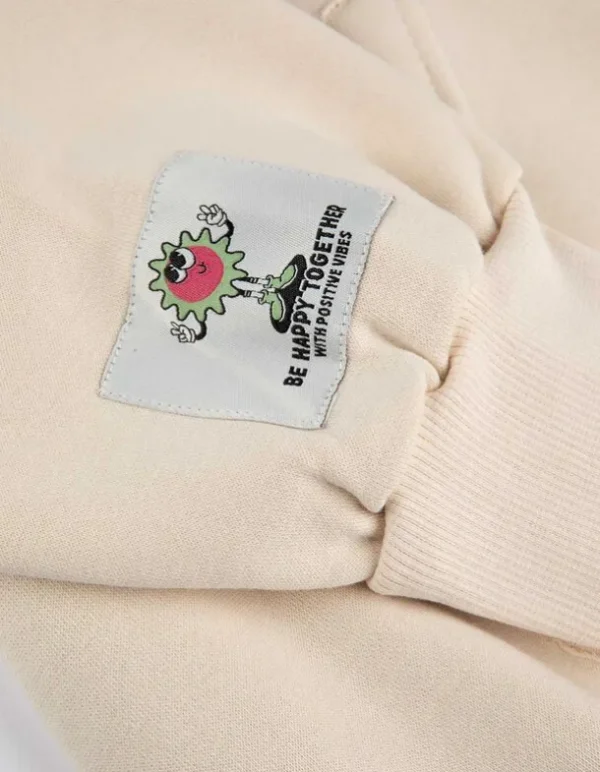 Sweatjacke - Rückenprint - beige