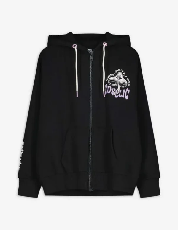 Sweatjacke - Rückenprint - schwarz