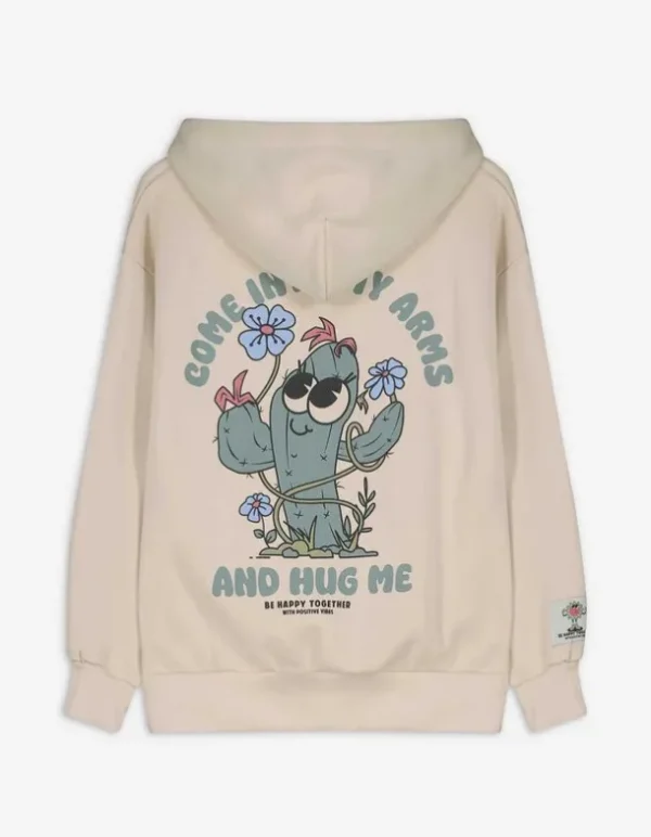 Sweatjacke - Rückenprint - beige