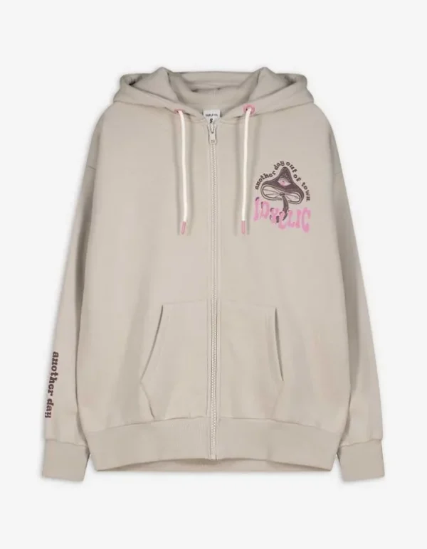 Sweatjacke - Rückenprint - beige