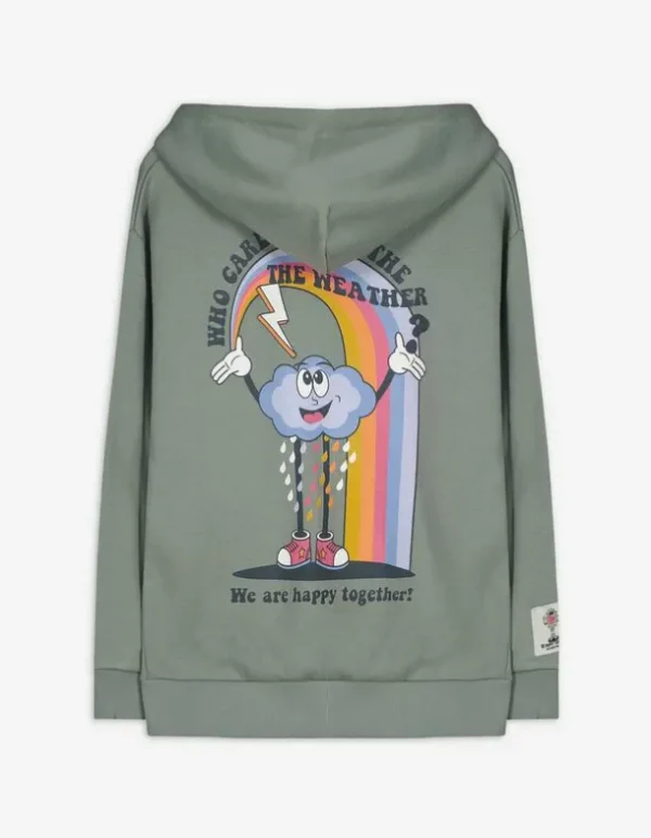 Sweatjacke - Rückenprint - grün