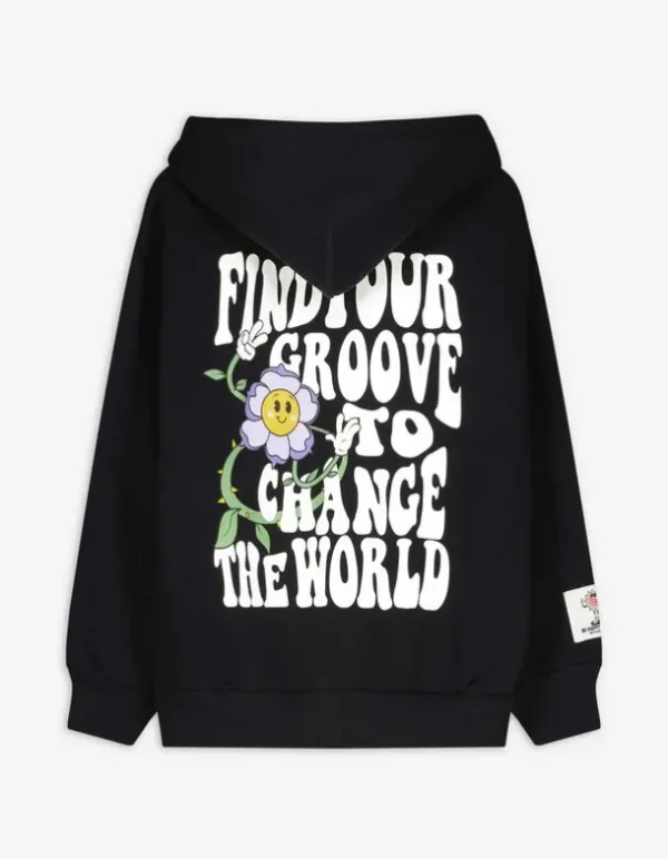 Sweatjacke - Rückenprint - schwarz