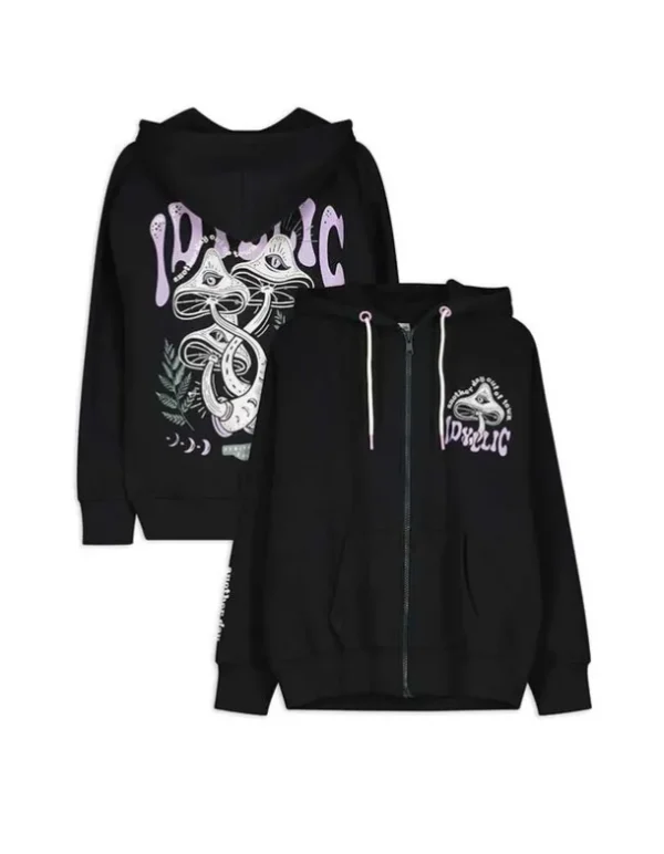 Sweatjacke - Rückenprint - schwarz