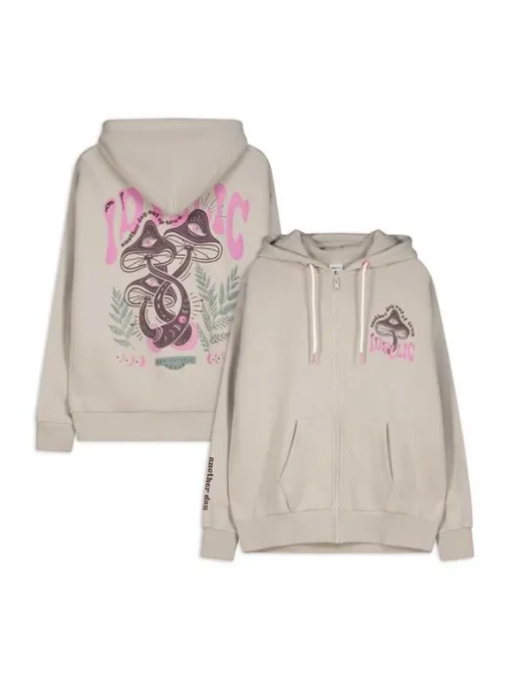 Sweatjacke - Rückenprint - beige