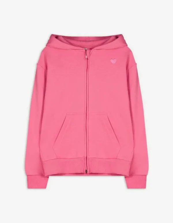 Sweatjacke - Stickereien - pink