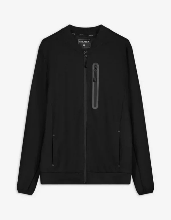 Sweatjacke - Viskose-Anteil - schwarz