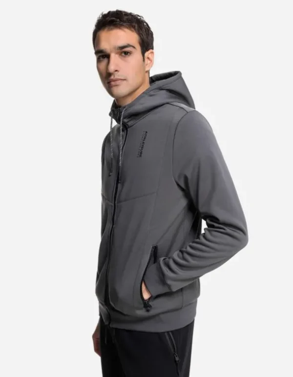 Sweatjacke - Wattierung - dunkelgrau
