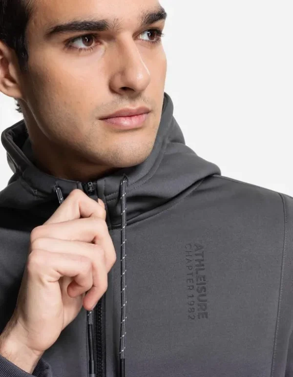 Sweatjacke - Wattierung - dunkelgrau