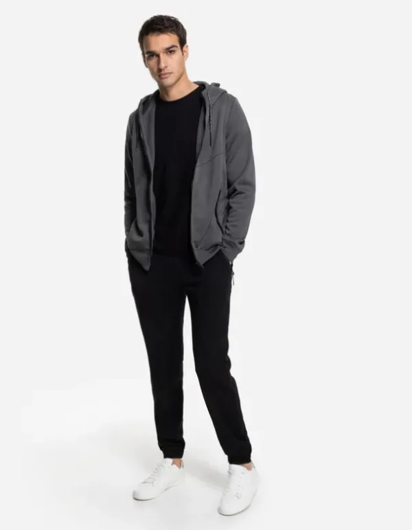 Sweatjacke - Wattierung - dunkelgrau