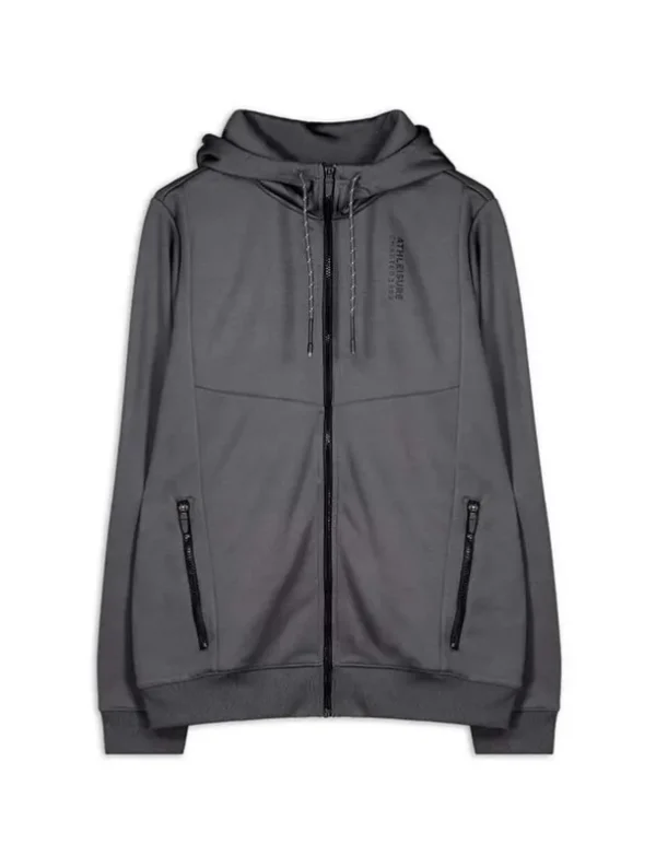 Sweatjacke - Wattierung - dunkelgrau