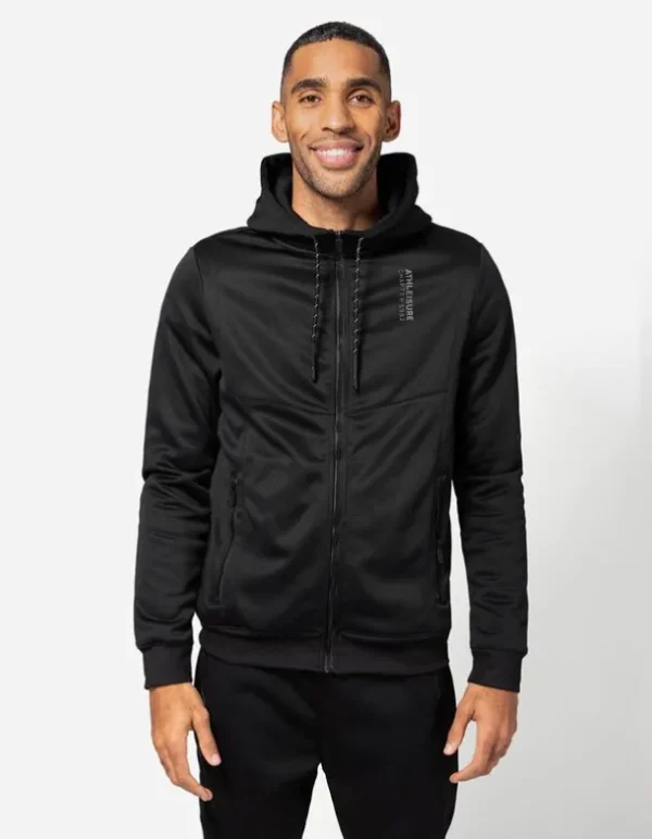 Sweatjacke - Wattierung - schwarz
