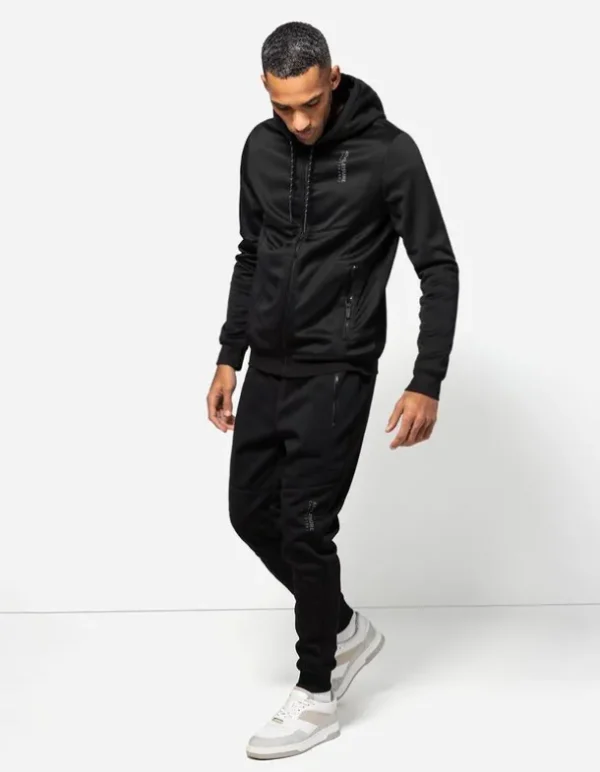 Sweatjacke - Wattierung - schwarz