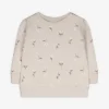 Sweatshirt - Allover-Muster - beige
