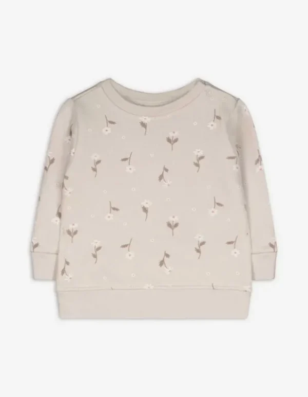 Sweatshirt - Allover-Muster - beige