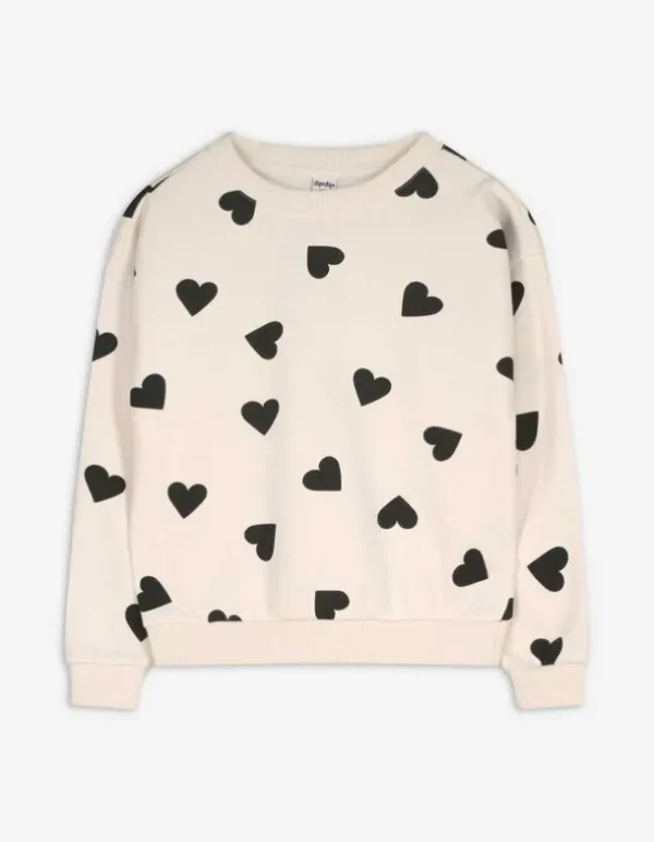 Sweatshirt - Allover-Muster - beige