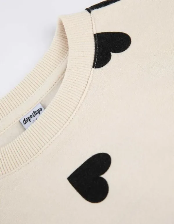 Sweatshirt - Allover-Muster - beige