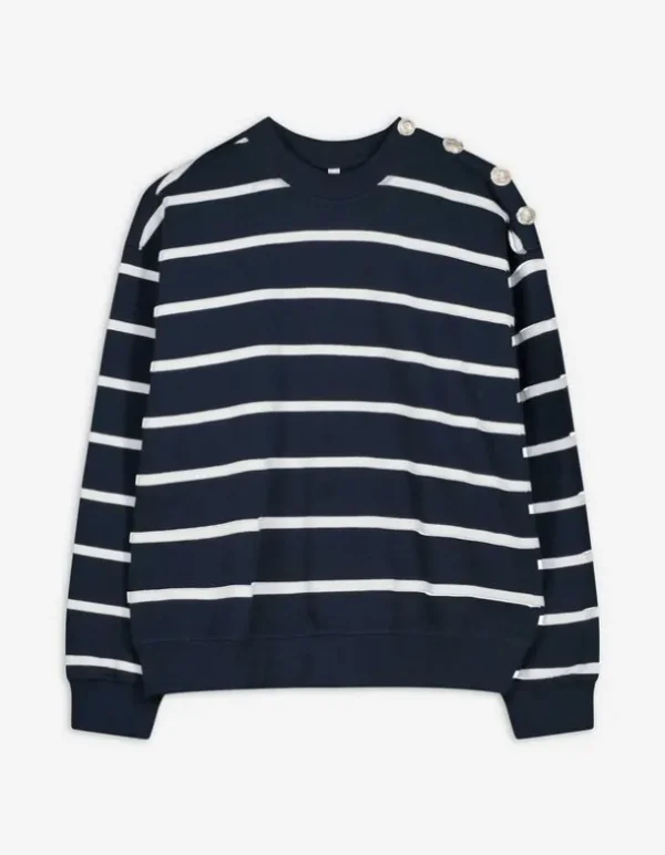 Sweatshirt - Baumwoll-Mix - dunkelblau