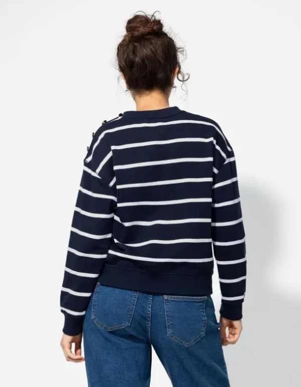 Sweatshirt - Baumwoll-Mix - dunkelblau