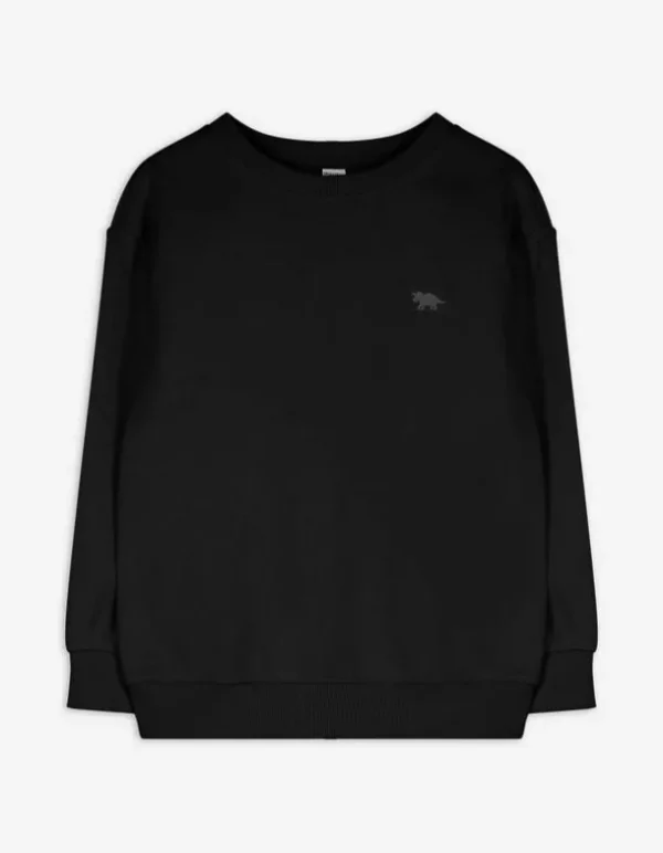 Sweatshirt - einfarbig - schwarz