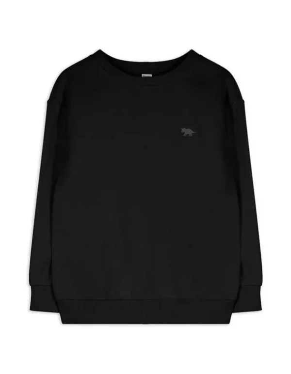 Sweatshirt - einfarbig - schwarz