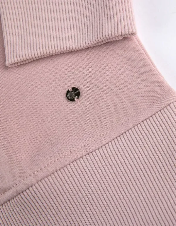 Sweatshirt - Gerippte Abschlüsse - rosa