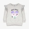 Sweatshirt - Glitzerprint - hellgrau