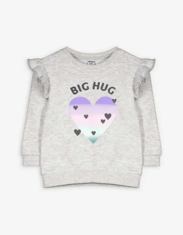 Sweatshirt - Glitzerprint - hellgrau