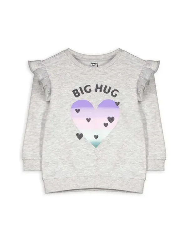 Sweatshirt - Glitzerprint - hellgrau